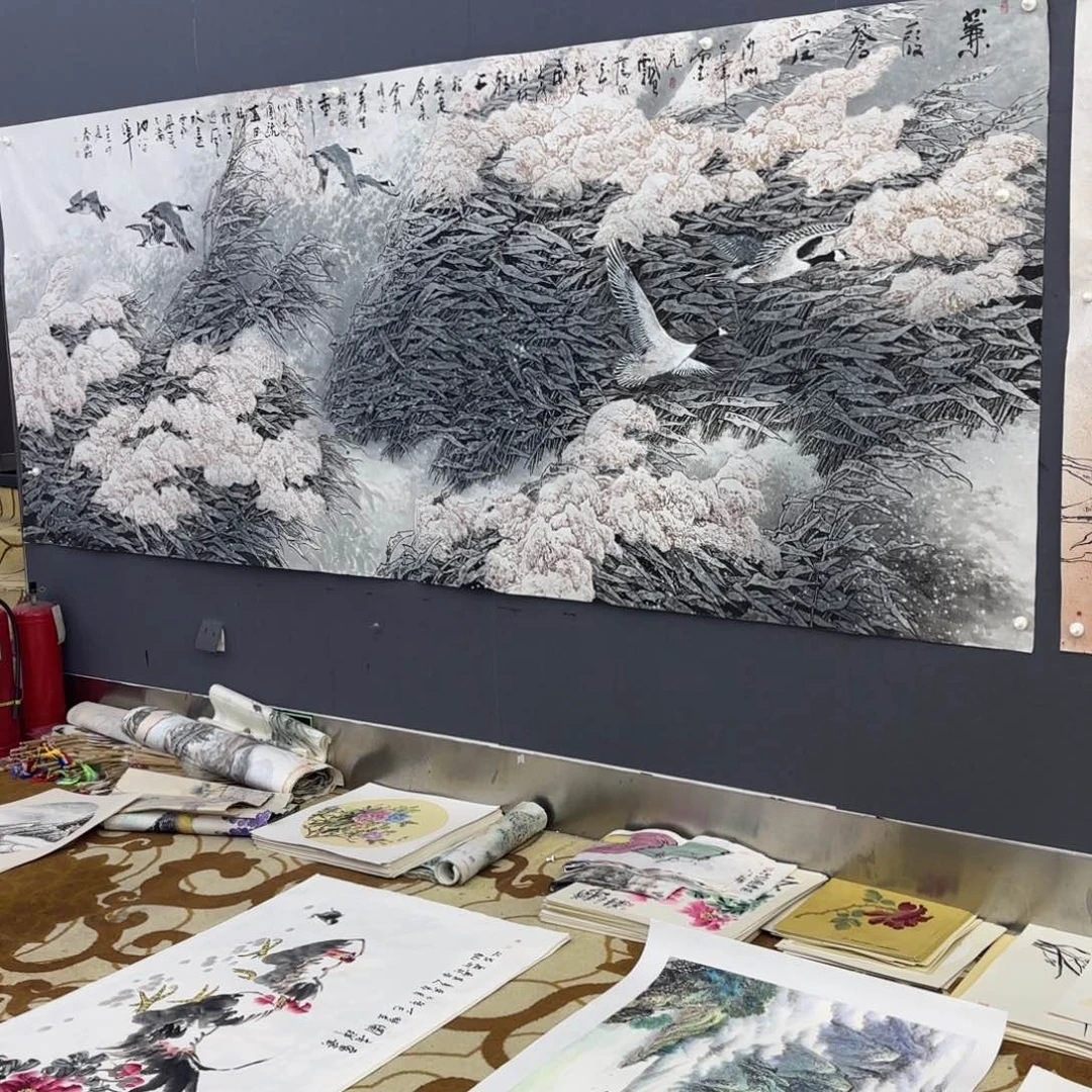 国画李春霖章二花鸟