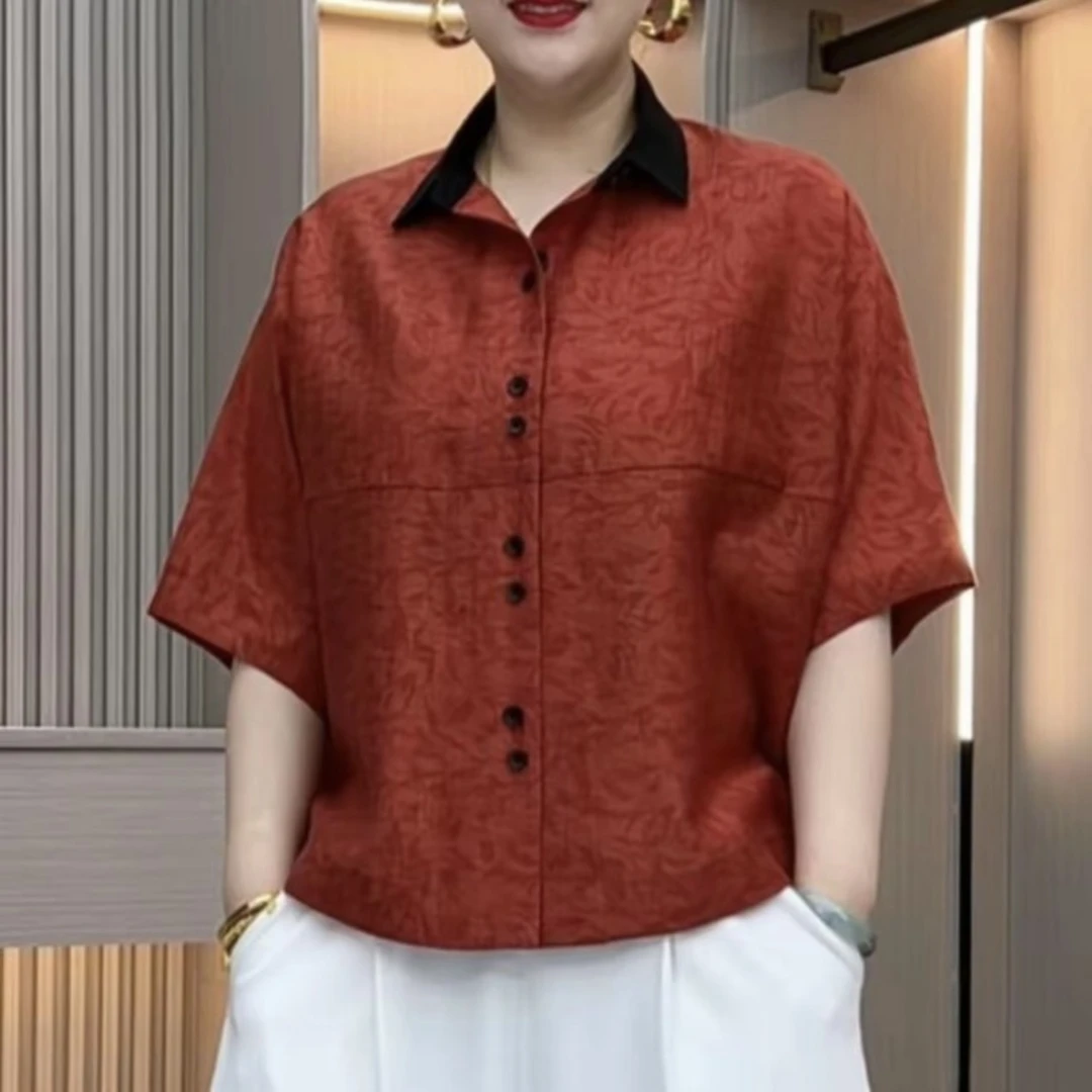 2025新款夏季必备纯色妈妈装新国风减龄显瘦洋气时尚