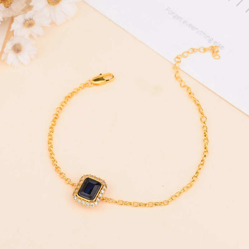 18k斯里兰卡蓝宝手链经典款LC762