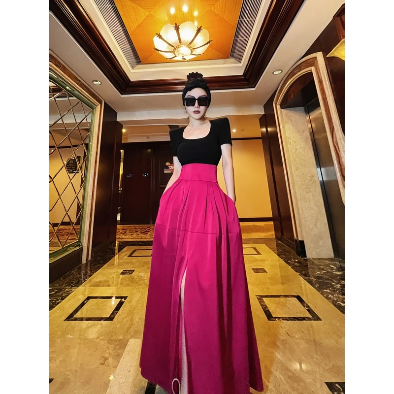 【星姐推荐】星原创高级定制【沙漠玫瑰】设计师款轻奢名媛长款半身裙