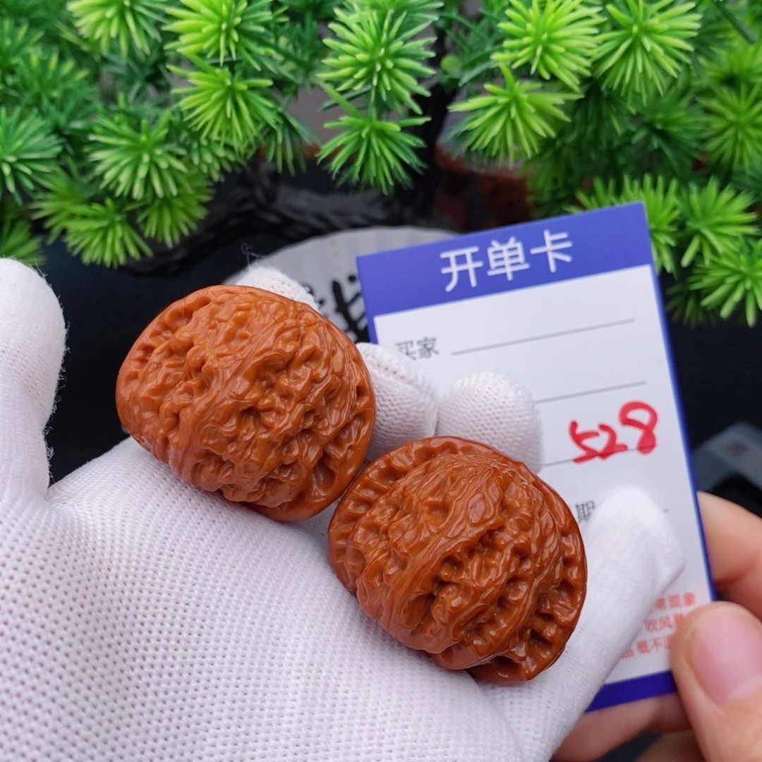 文玩核桃把件39球白528