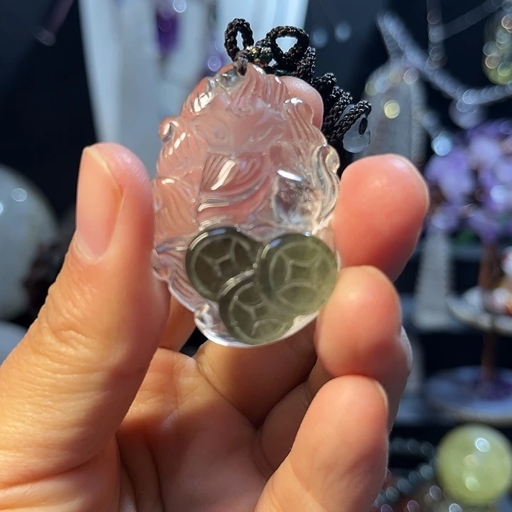 颈饰未镶嵌水晶天然绿幽灵