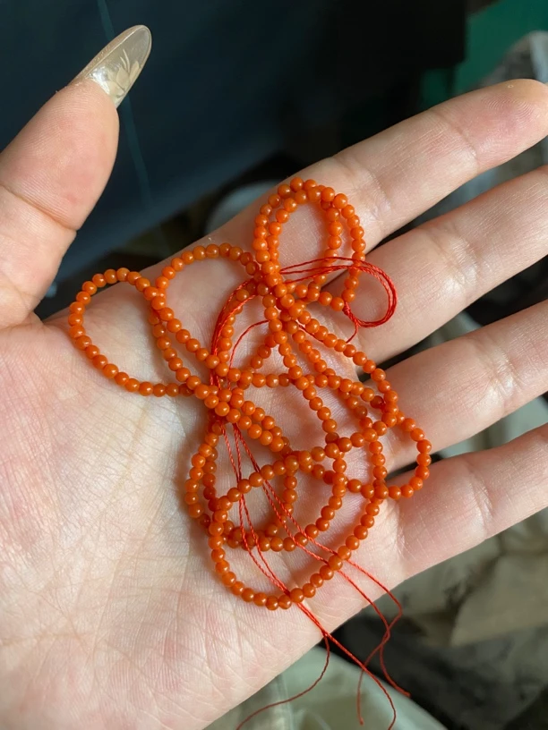 南红小米链3mm左右