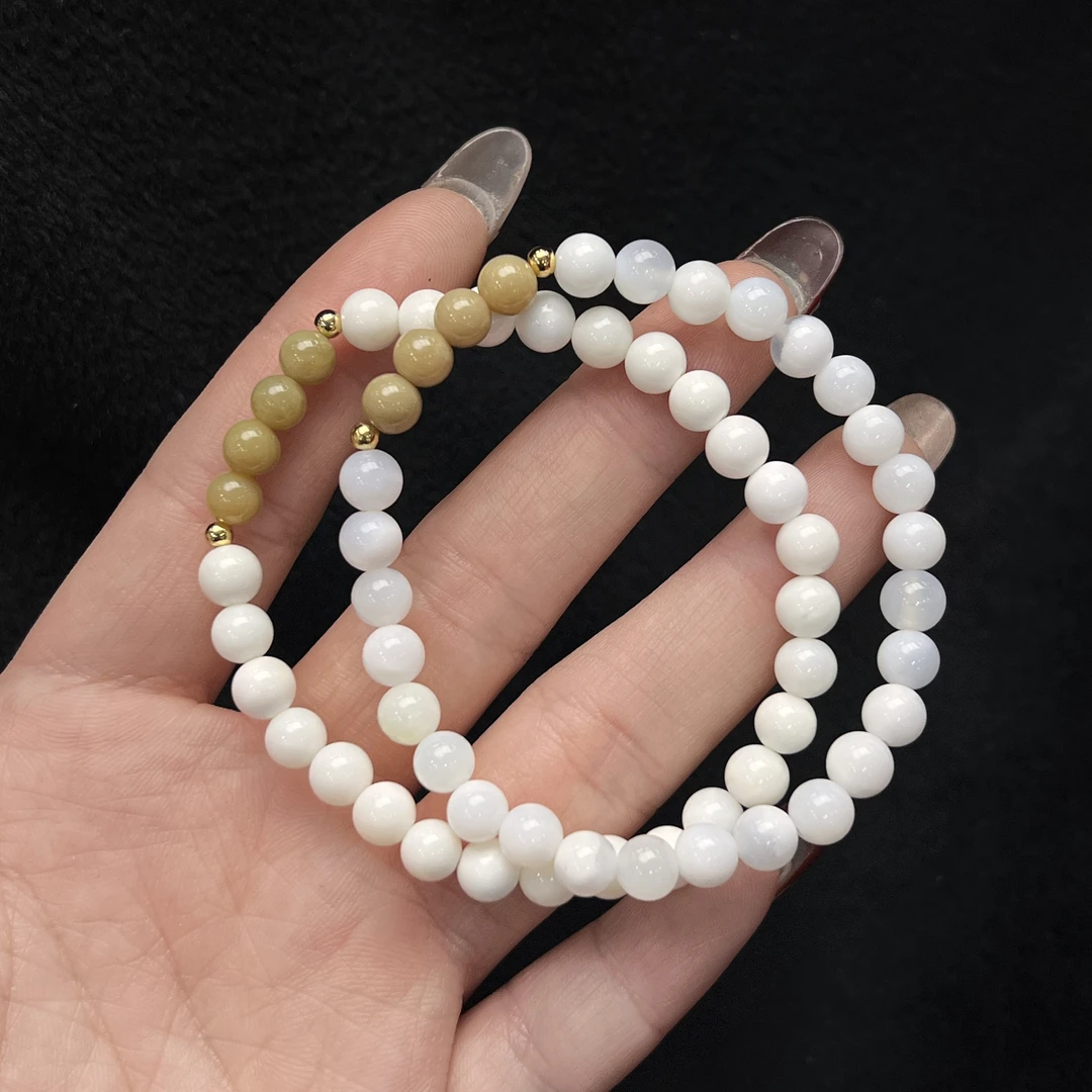 ZH60天然欧泊手串5mm+多样性发其一