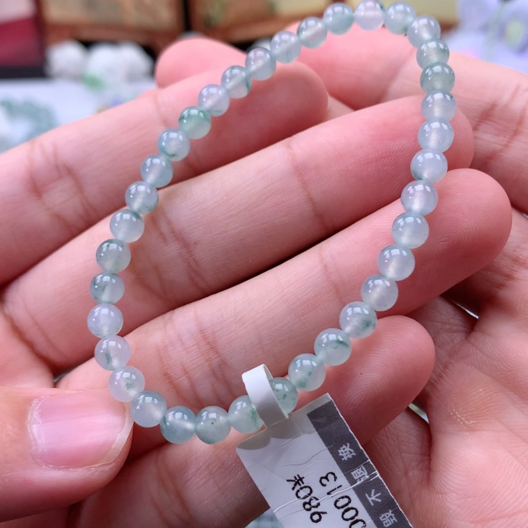 翡翠未镶嵌手链飘花卡4