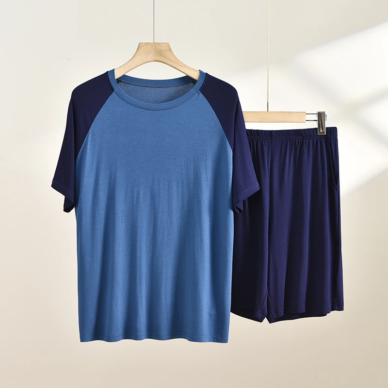 男士短袖短裤套装插肩家居服N24A14
