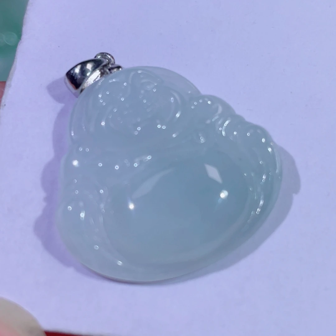 翡翠银S925镶嵌颈饰佛公