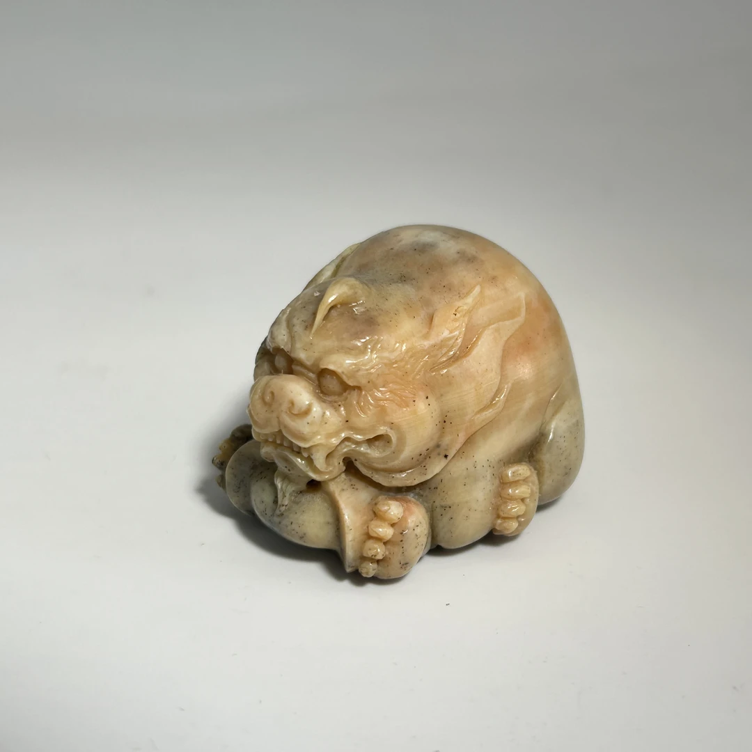 猛犸牙雕水墨貔貅把件40*35*28mm假一罚四X1542
