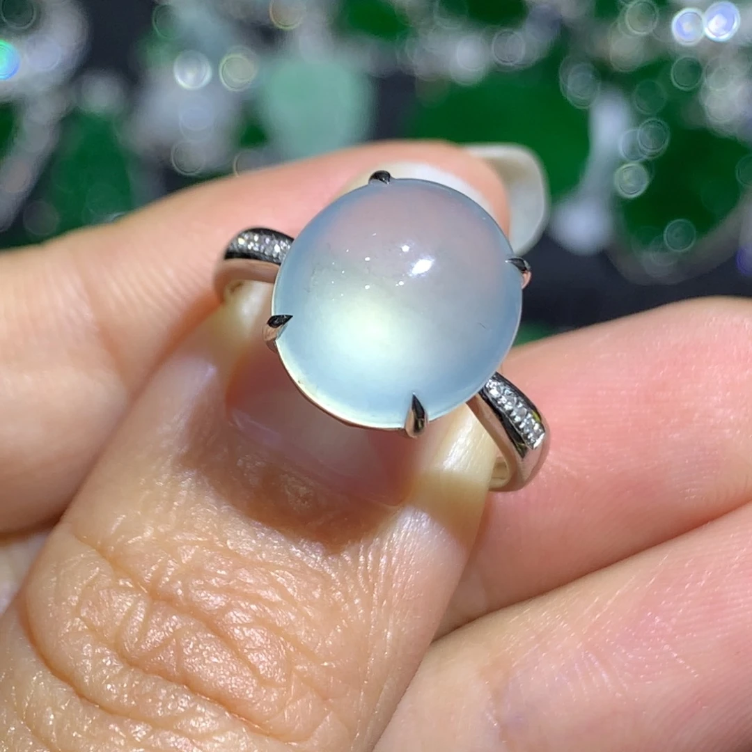 翡翠戒指18K金镶嵌8、