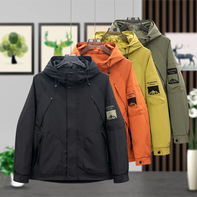 013-2026-7 夹克男韩版潮牌连帽2025春秋季新款潮流短款外套