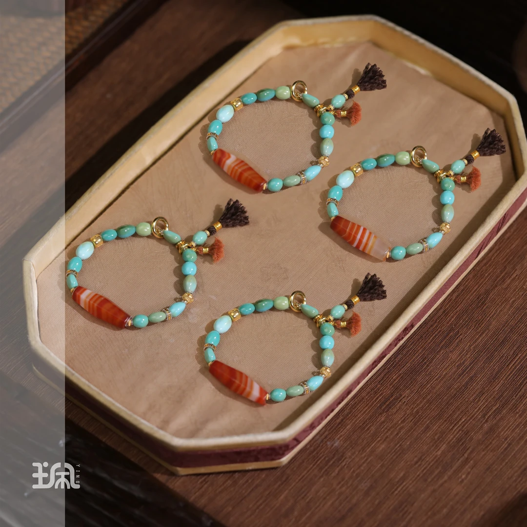 桃禧|绿松石*手串*18K金镶嵌LYC25011934多样性发其一