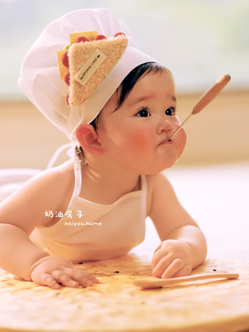 小厨神主题宝宝百天摄影服装道具宝宝百天照影楼儿童摄影