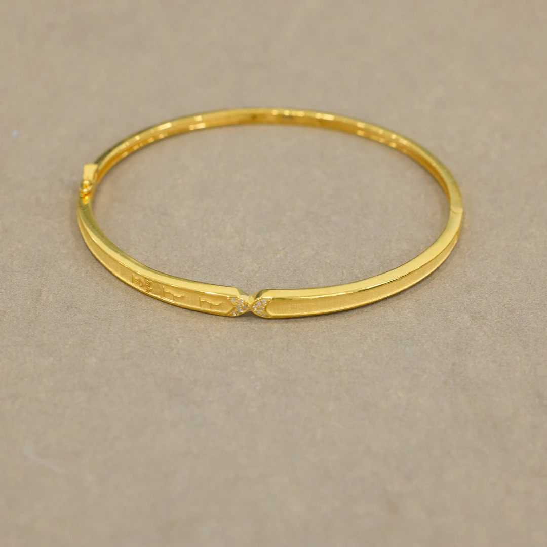 【生日专享】（素金）上上签手镯*18K金镶嵌（多样性发一）XB-S4746