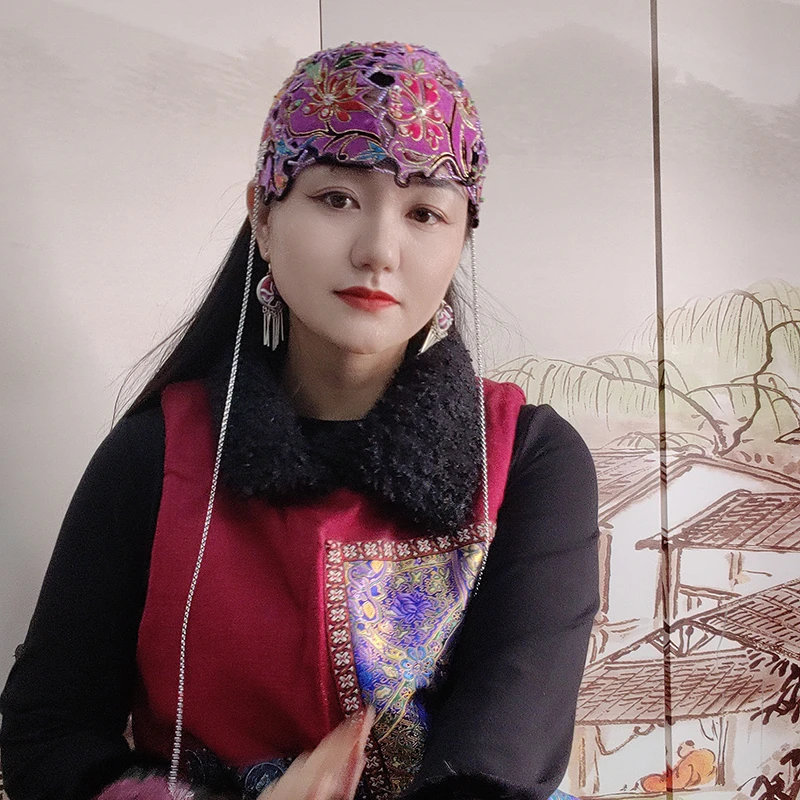 复古手工刺绣民族风浣溪沙帽子30