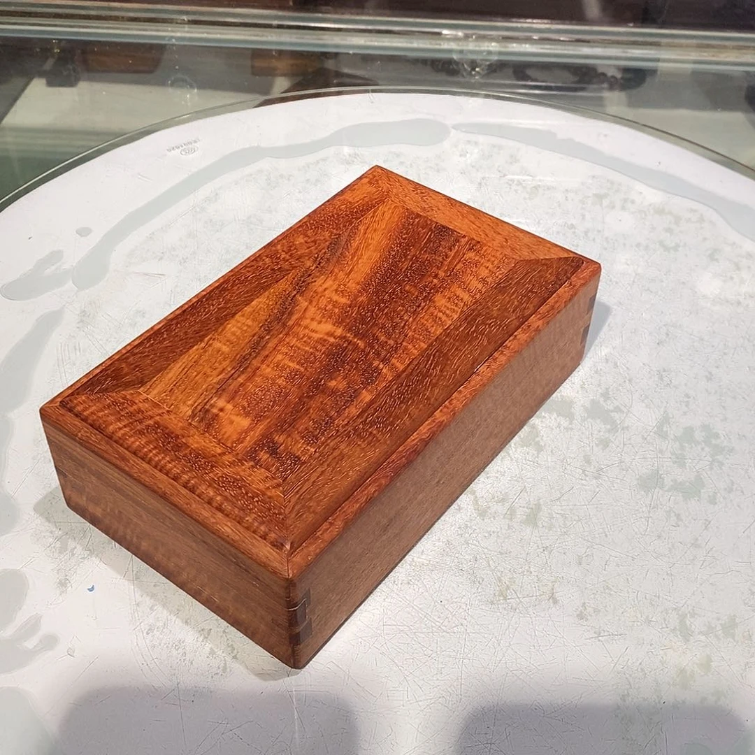 大果紫檀（缅甸花梨）独板双机关盒20/12/6