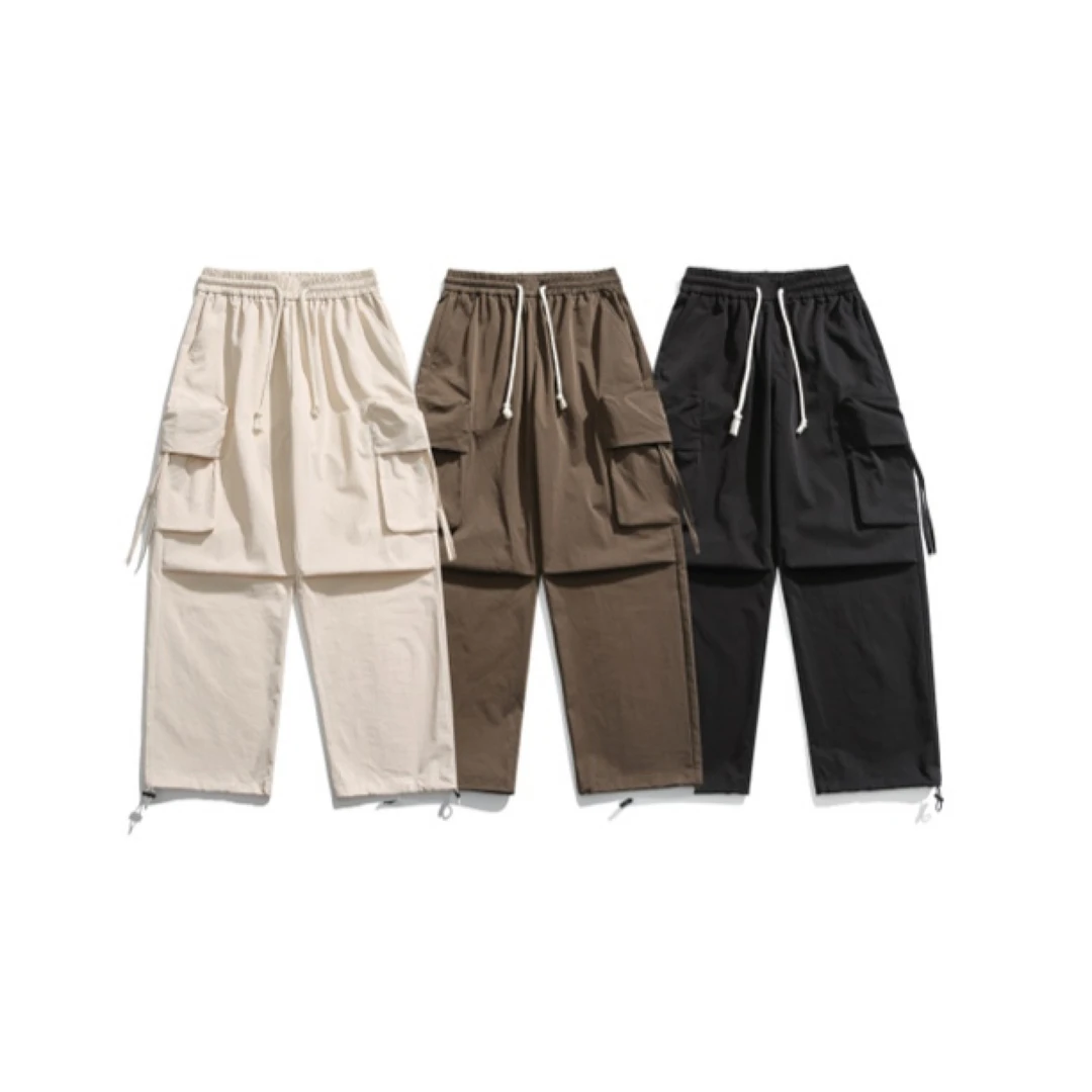 美式复古纯色简约多口袋舒适长裤休闲裤 男女同款80161+80161AB