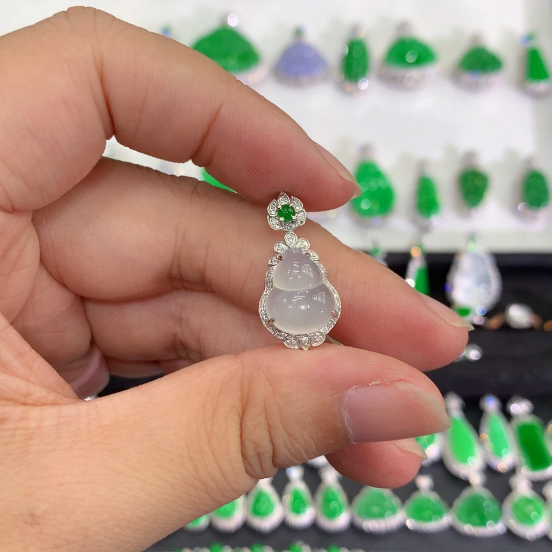 翡翠18K金镶嵌吊坠(不含链)吊坠