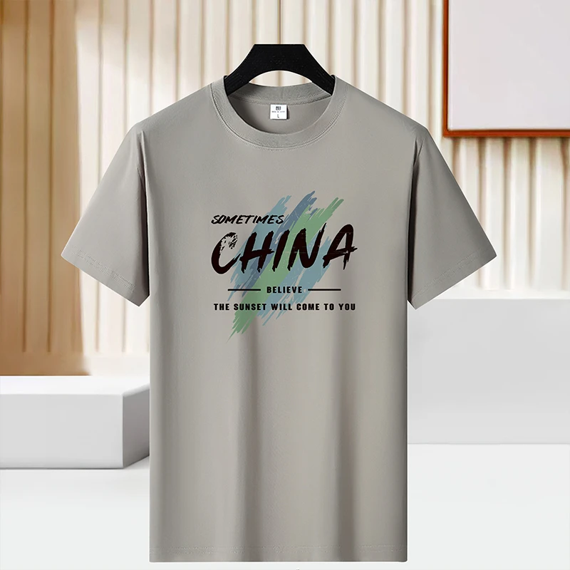 夏季短袖T恤纯棉男装短袖t恤上衣户外男士休闲百搭