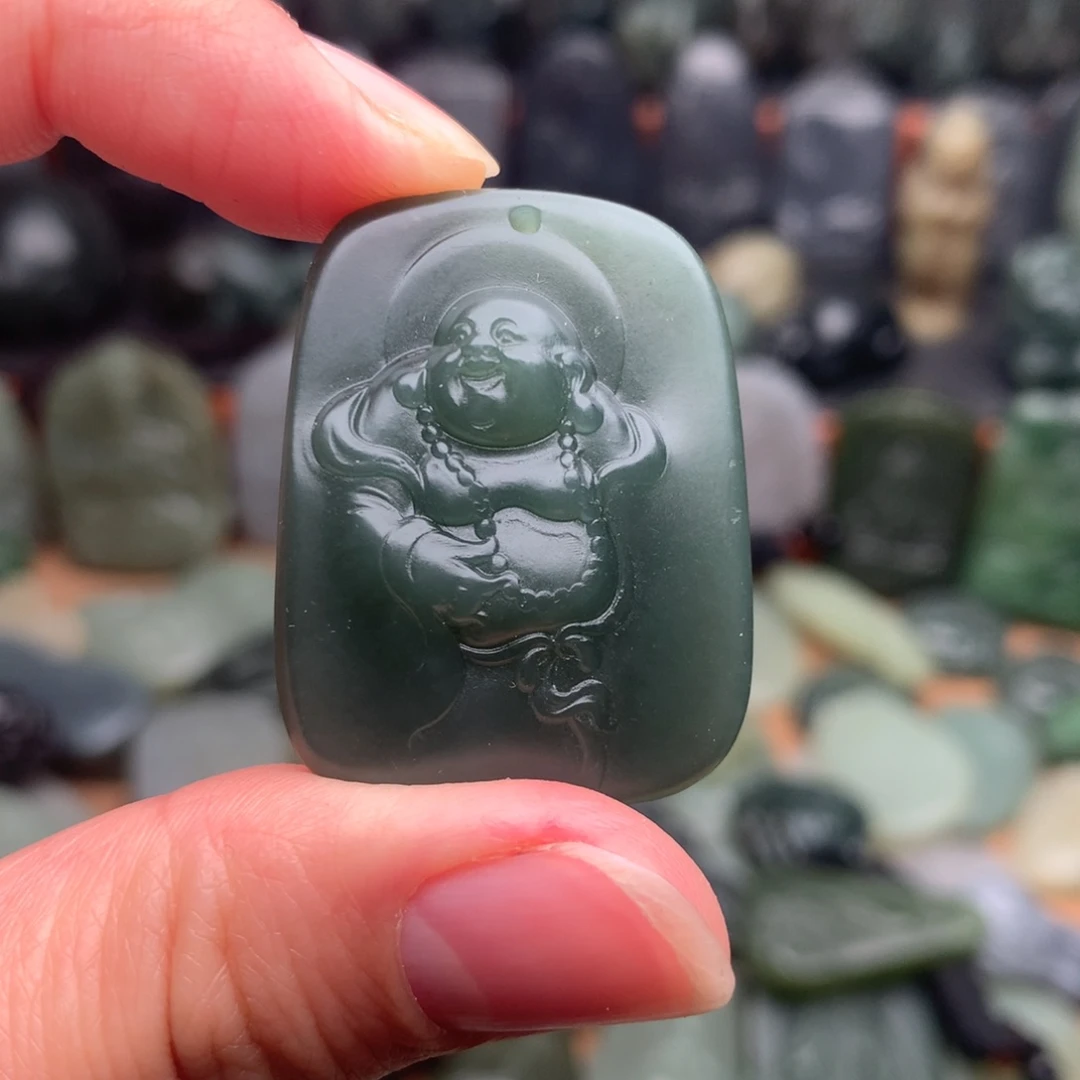 和田玉未镶嵌颈饰挂件04