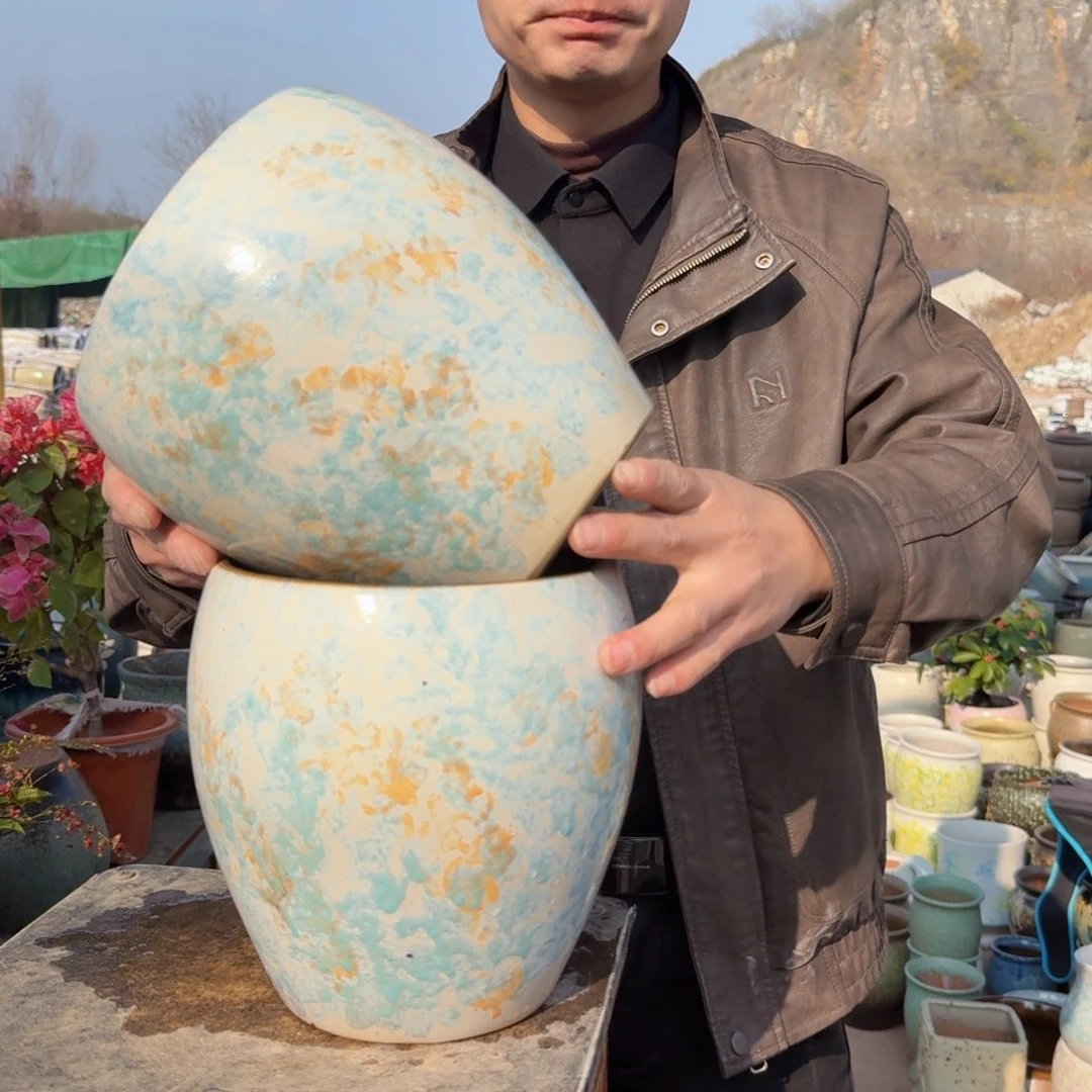 紫砂花盆口18高20.5（两个工艺品蛋壳