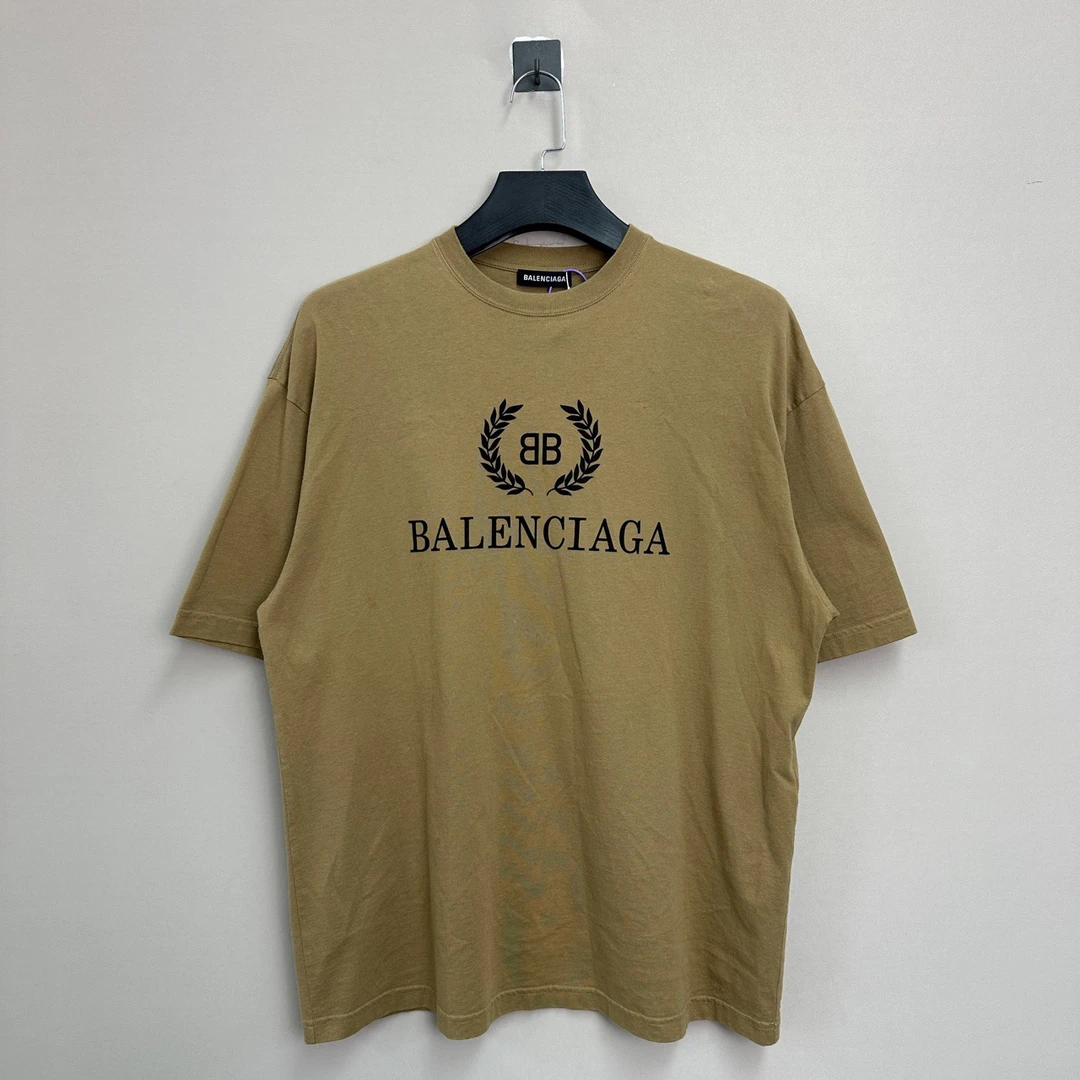 99新 Balenciaga/巴黎世家 卡其色麦穗短袖/S码/价4300