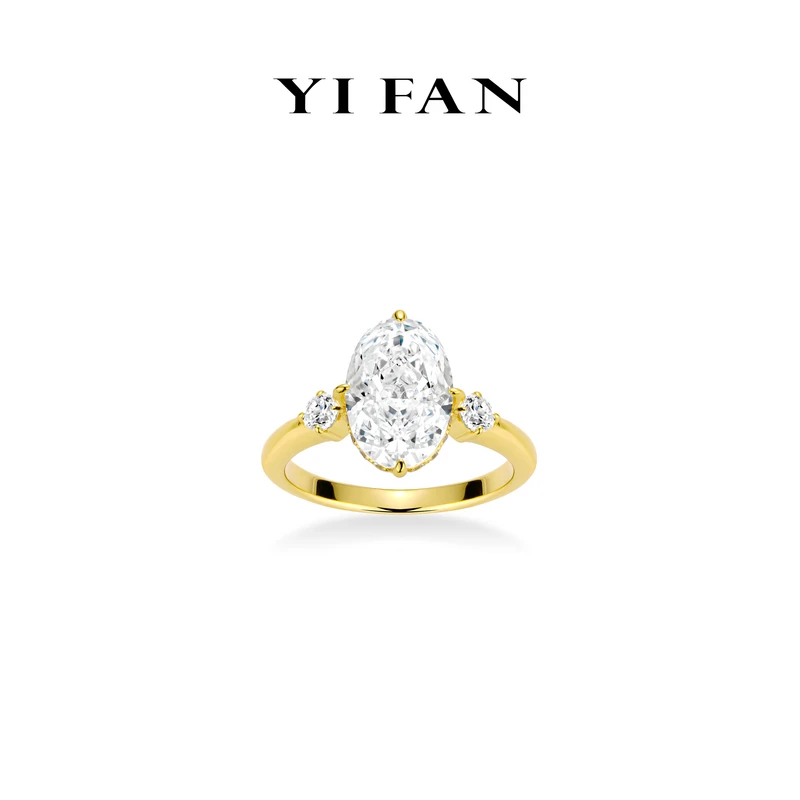 925银合成锆石戒指 1937-（蒙娜丽莎）浅金色鸽子蛋四爪百搭戒指