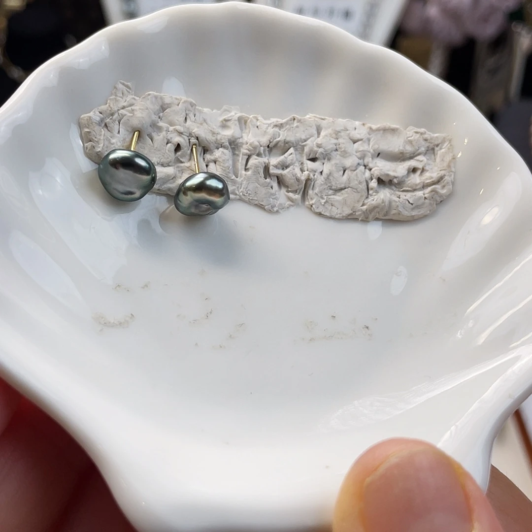 海水珍珠18K金镶嵌耳饰