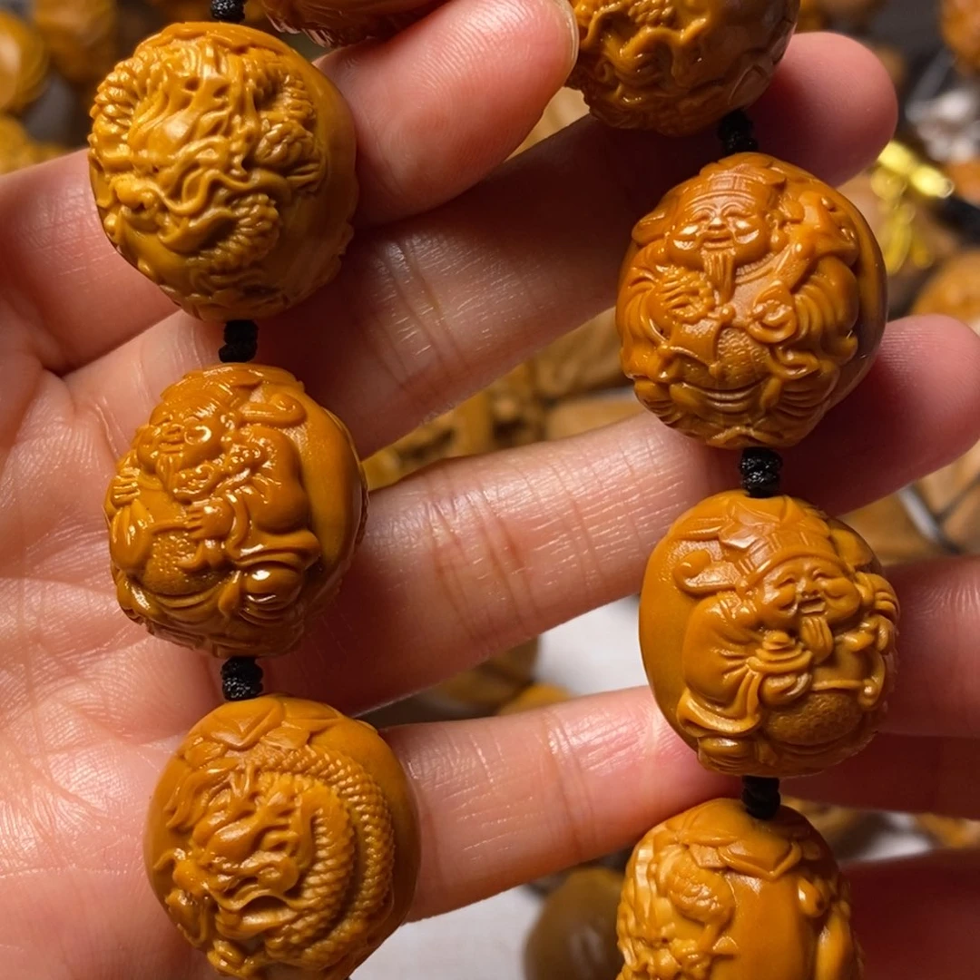 橄榄核手串/手链相*?九龙财神