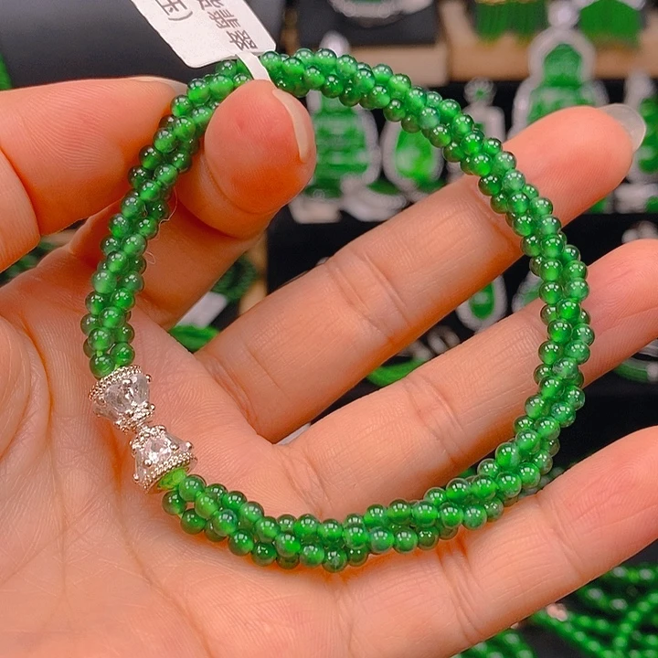 翡翠未镶嵌耳饰天然A货翡翠手链