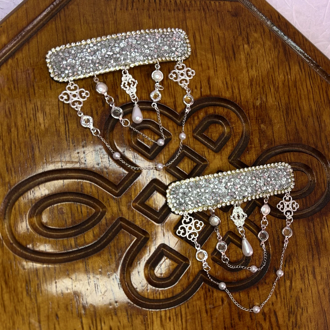 蒙古头饰民族风夹子百搭复古侧边流苏夹（一对）时尚发卡气质发夹