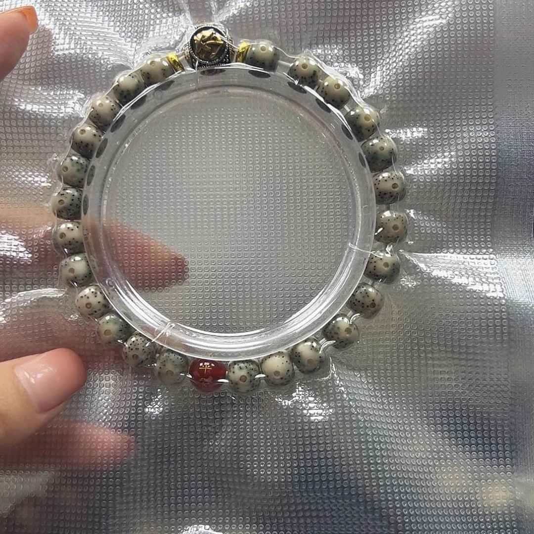 星月菩提手串A19星宇所青花瓷石玉料带装饰珠7.8