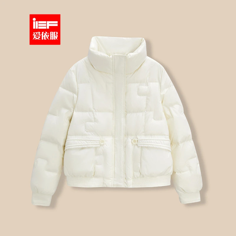 IEF/爱依服2025新款冬季文艺复古百搭保暖羽绒外套短款羽绒流光风