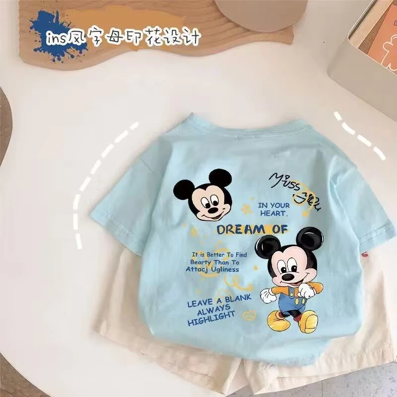 纯棉短袖T恤男女童夏季新款韩范休闲宽松洋气打底衫宝宝上衣潮