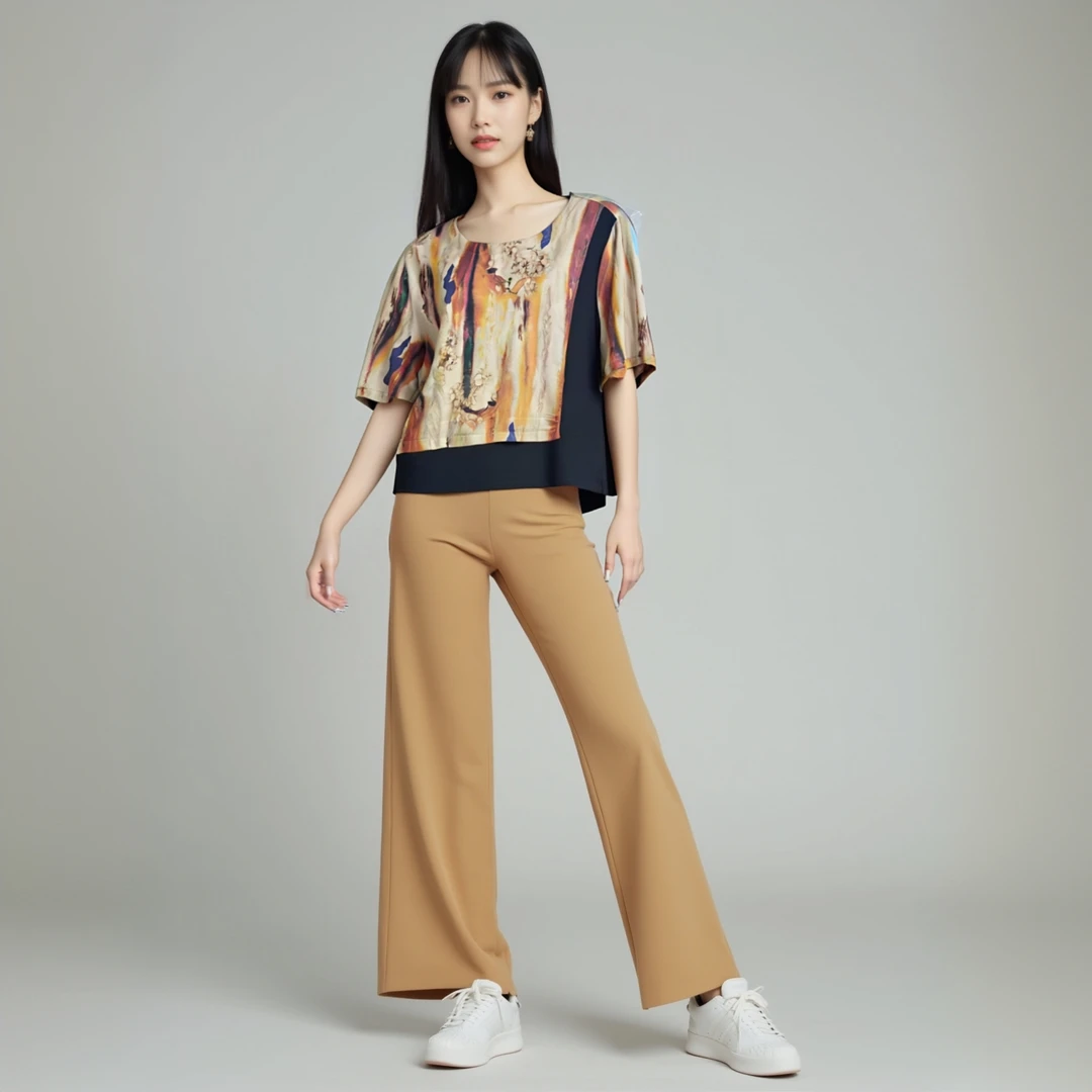 B3032【水彩橘】夏款奶奶装七分袖衬衫老年妈妈衣服洋气女薄上衣