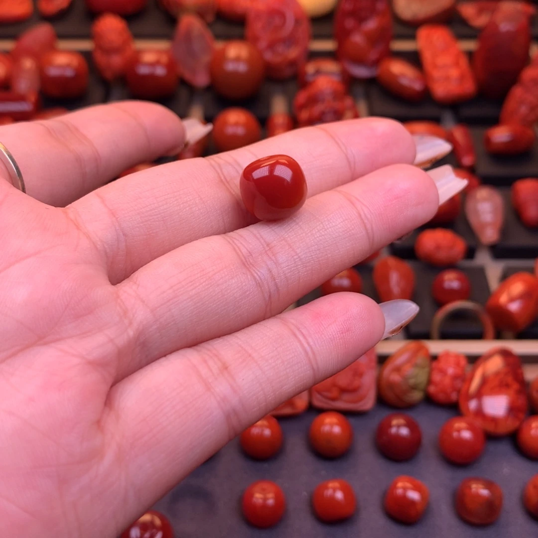 南红玛瑙未镶嵌川料原矿老型单珠11.5mm