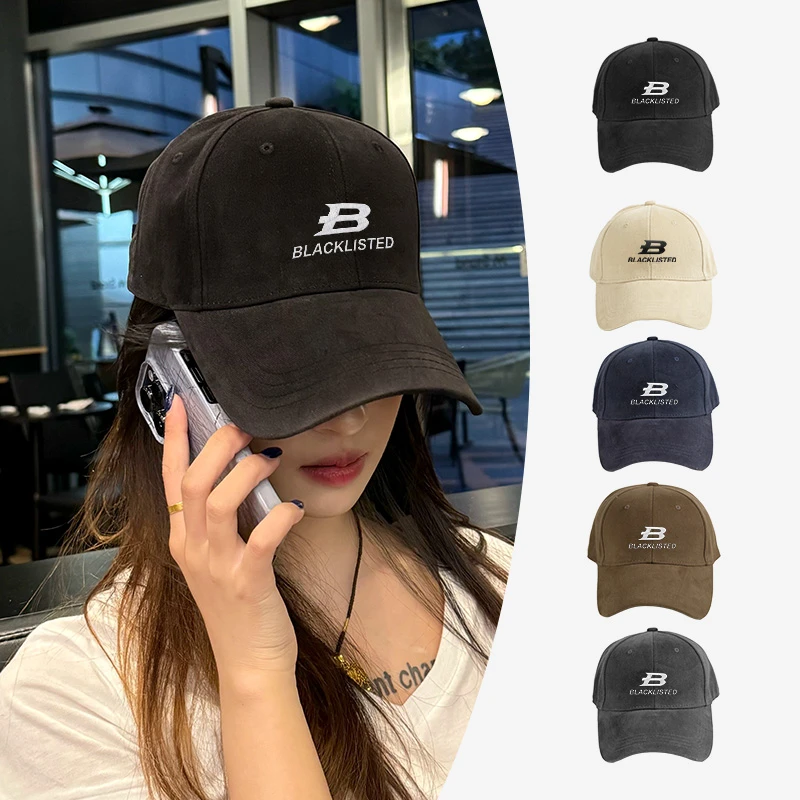 【显脸小帽子】韩系刺绣棒球帽ins休闲复古软顶磨毛显脸小鸭舌帽