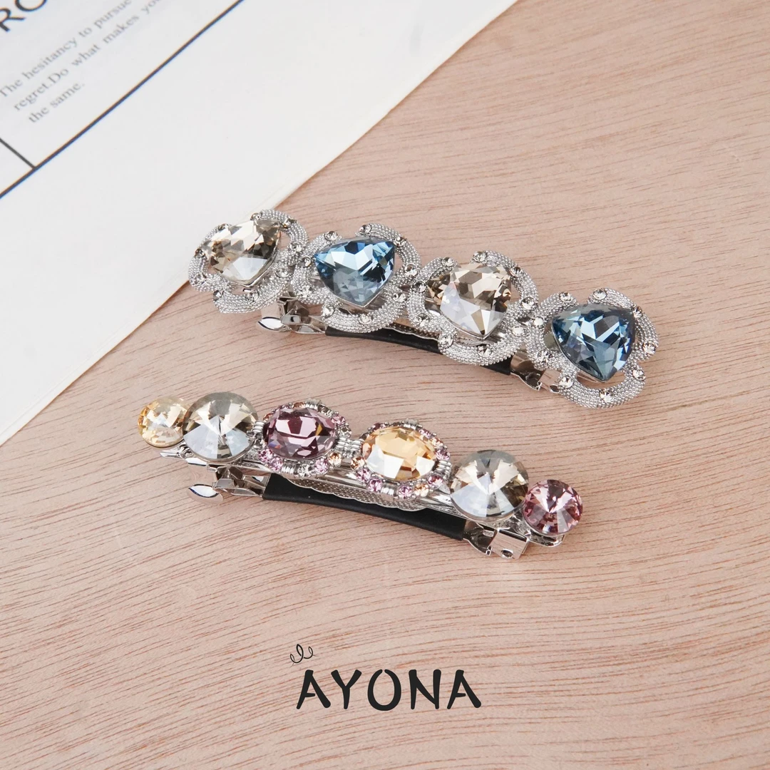 【GH002】高级轻奢施家钻发夹千金风气质百搭边夹半扎马尾精致头饰