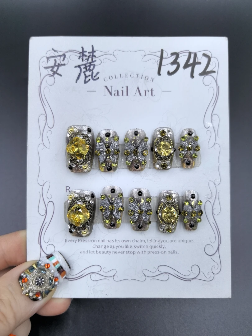 安夏 安麓  二代直角方 纯手工穿戴甲10片小众款