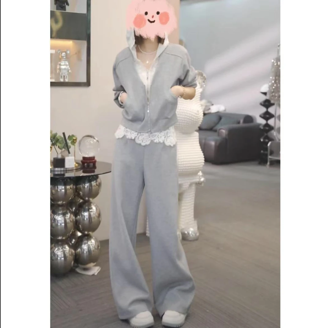 2025春季新款休闲运动套装时尚百搭连帽卫衣一套装遮肉显瘦减龄