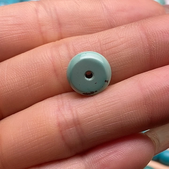 绿松石18K金镶嵌湖北原矿高瓷无优化绿松石