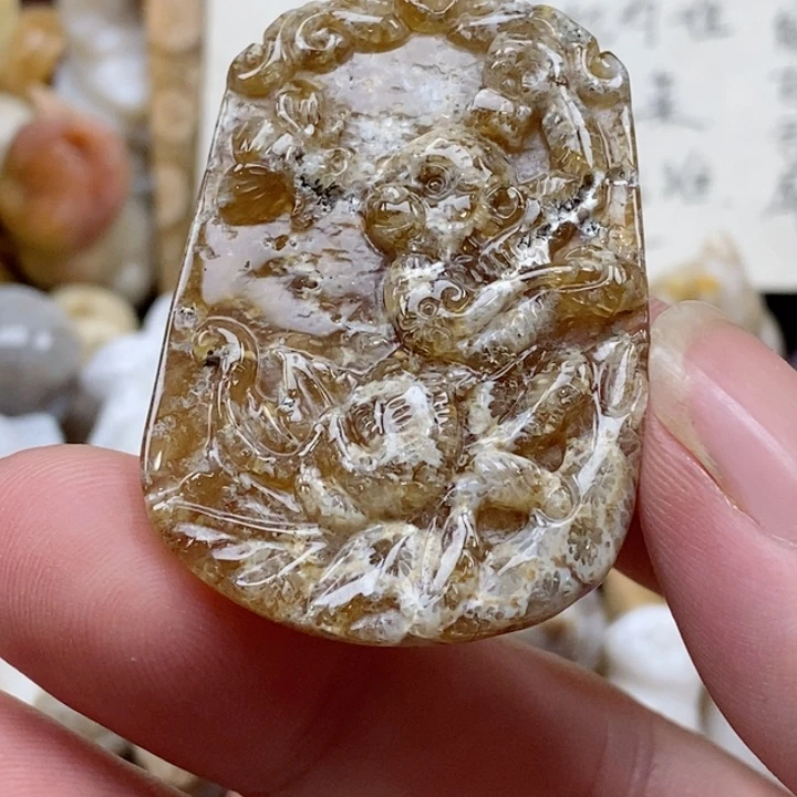 颈饰未镶嵌硅化珊瑚（珊瑚玉）有瑕