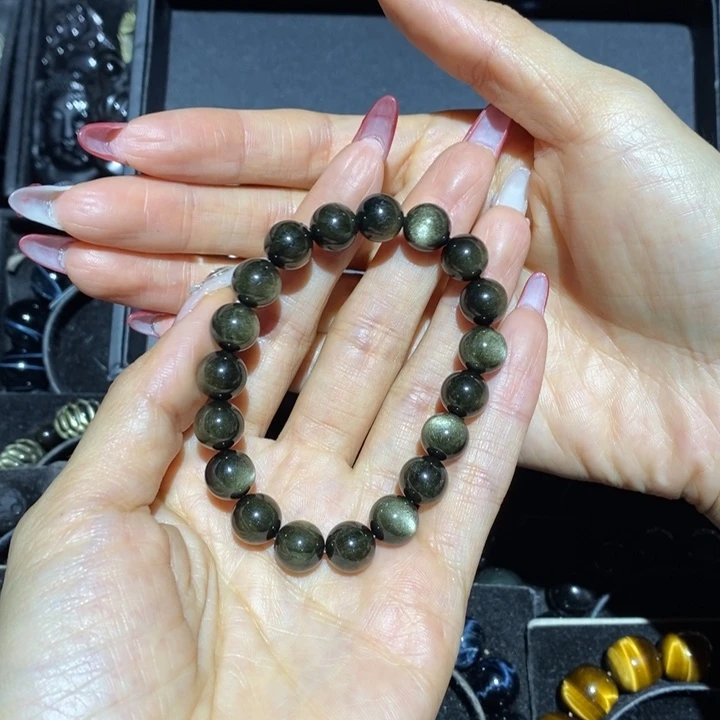 黑曜岩手链未镶嵌Y***?