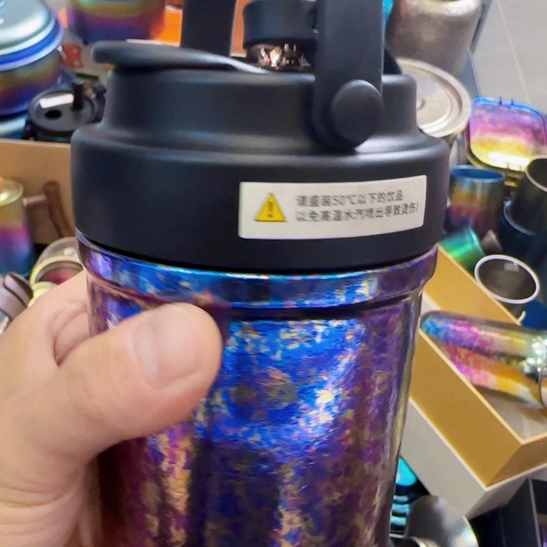 纯钛蓝紫色新款小吸管杯