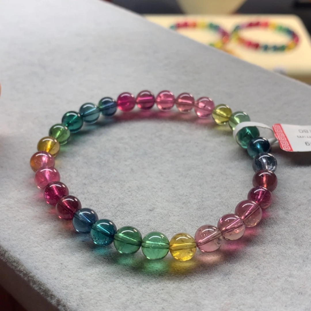 【闪购商品】未镶嵌手链碧玺艳丽色标单圈6.3