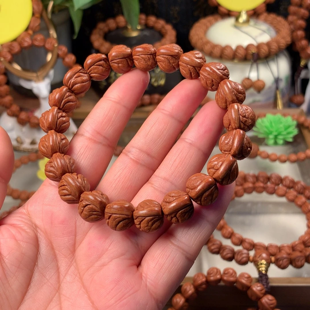 桃核吊坠玉龙脊手串13