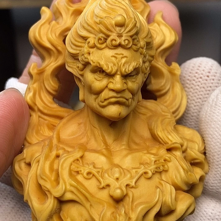 木黄杨木不动明王摆件