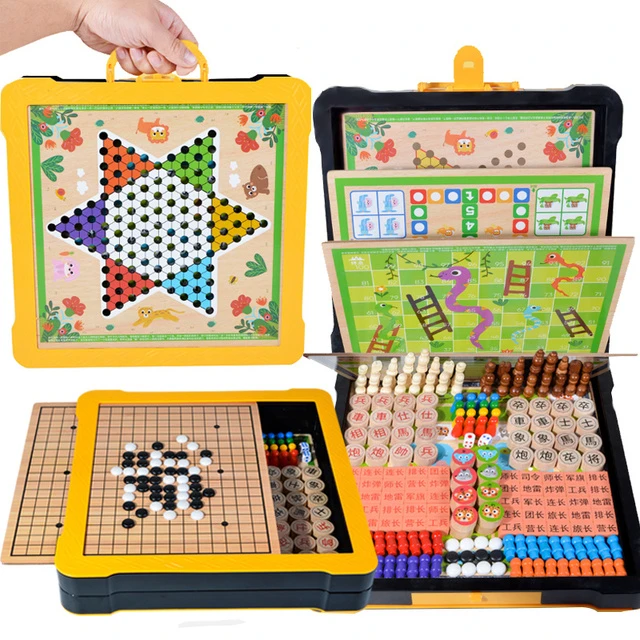 五子棋　跳棋飞行棋儿童早教益智多功能游戏棋幼儿园区角材料玩具