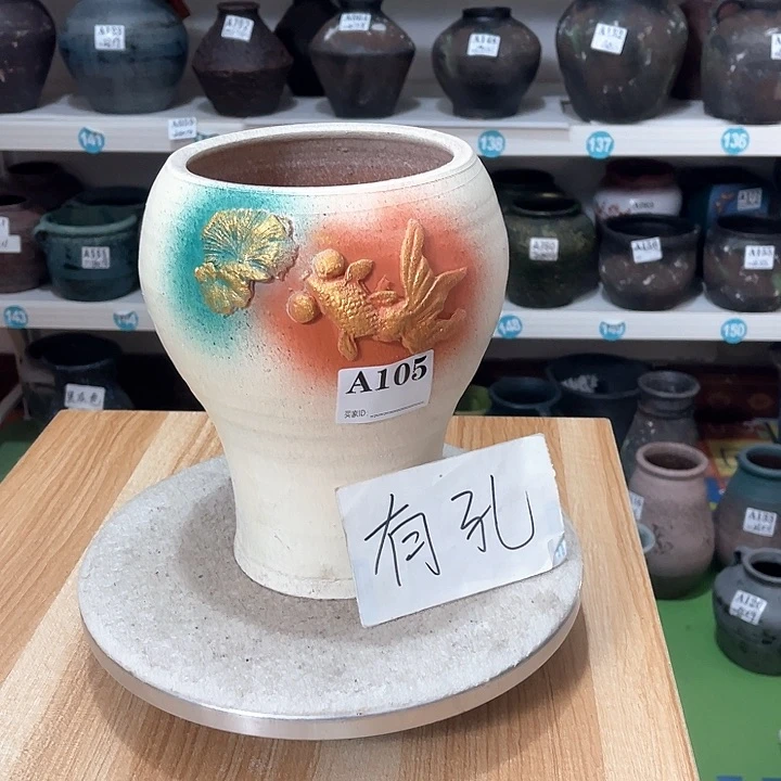 红陶手工制作工艺花盆