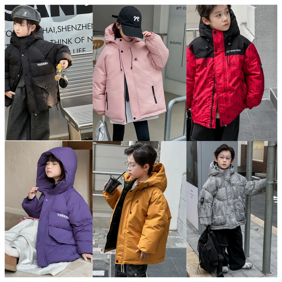 【401-450】2025新款儿童秋冬季保暖棉服常规印花加厚中外套