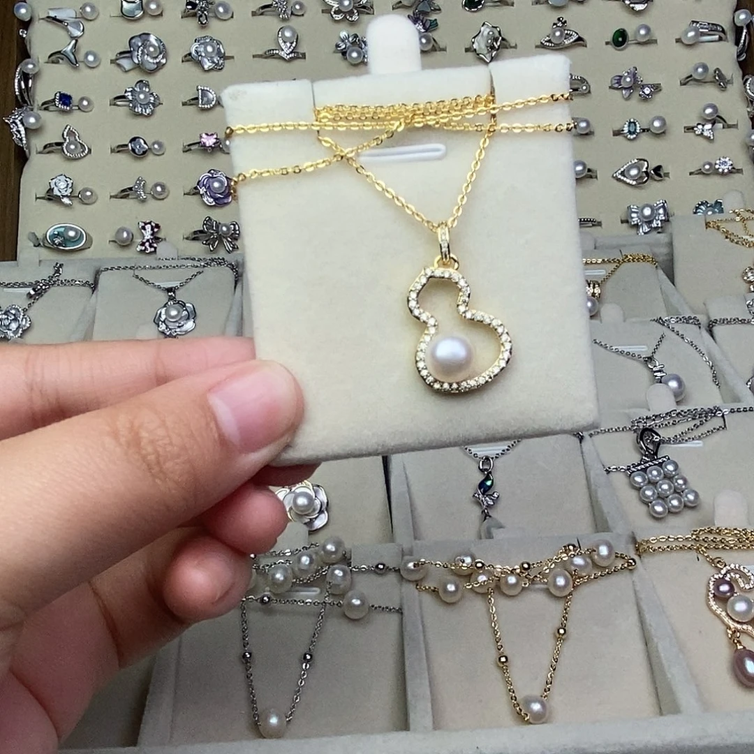 淡水珍珠耳饰银S925镶嵌